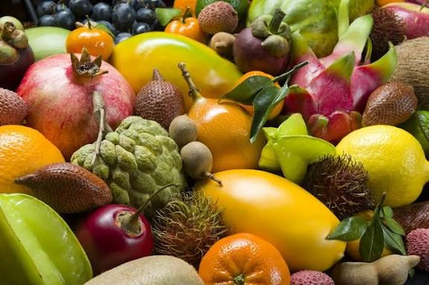 Close-up of colourful exotic fruits